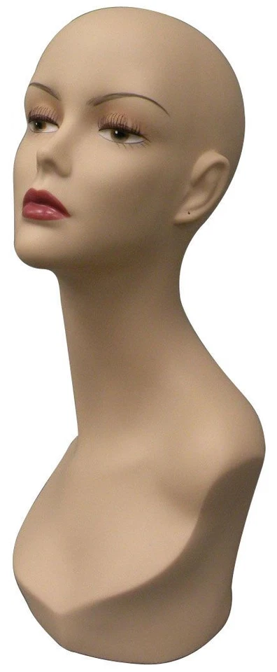 Female Adult Fiberglass Realistic Fleshtone Mannequin Head Display - Image 1 of 1