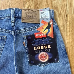 NWT Vintage 1996 Boys 90's Levi’s 562 Loose Fit Jeans Size 14 Orange Tab 25 X 27 - Picture 1 of 23
