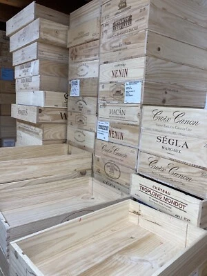 Bargain 6x Shallow WOODEN WINE BOXES - Crates — Market Stall Display Crafts, - Image 1 of 4