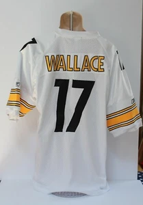 NFL Pittsburgh Steelers Mike Wallace Reebok Men's Size 52 White Sewn Jersey - Picture 1 of 4