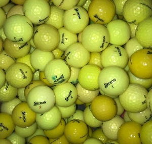 50 pelotas de golf amarillas Srixon Mix (Z-Star, Soft Feel, Q-Star, etc.) - 2A Shag AA - Imagen 1 de 5