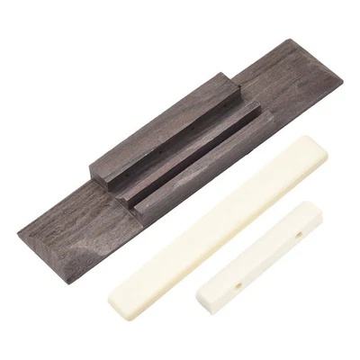 Ukulele Bridge & Nut &Saddle Slotted 3pcs For Guitar Ukulele Parts Kit Set New - Image 1 of 4