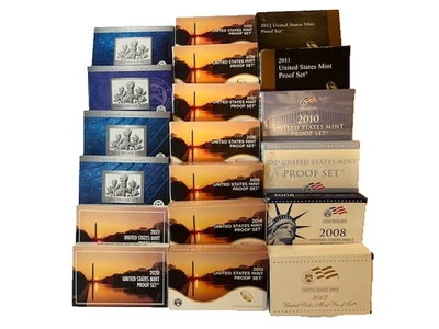 LOT OF 19- U S MINT _CLAD  PROOF SETS_ 2007-2025 W- OGP - Image 1 of 2