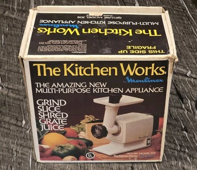 Moulinex The Kitchen Works Deluxe Model 308 Tested Has All Components And Manual - Image 1 of 4