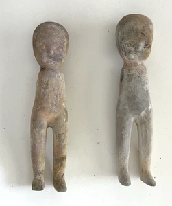 Vintage - Keramik Geschichtenbuch Puppenkörper - Menge 2 - 5,25" lang - rustikales Dekor - Bild 1 von 4