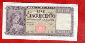ITALY 500 LIRE 1947 CIRCULATED - Picture 1 of 2