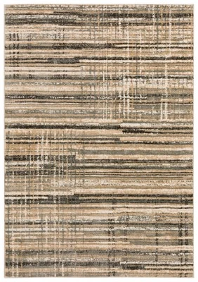 2x3 Dalyn Grey Crosshatch Rows Banded Stripes Door Mat KM8 - Aprx 1' 8" x 2' 6" - Image 1 of 2