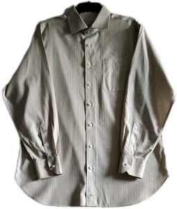 John W. Nordstrom Dress Shirt Men's L Wrinkle Free Tan Long Sleeves 100% Cotton - Picture 1 of 8