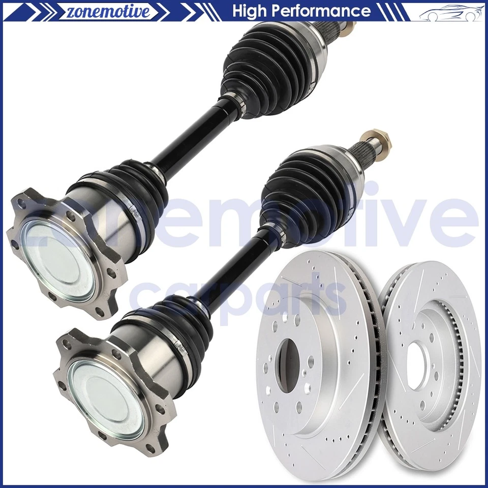 Compatível com GMC Yukon XL 1500 6.2L 5.3L 6.0L 2007-15 discos de freio dianteiro rotores + eixo CV - Imagem 1 de 4