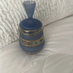 Blue Collectible Glass  Container. - Picture 1 of 10