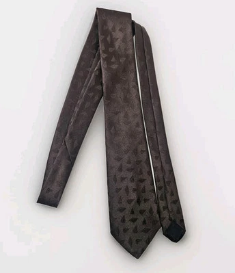 Corbata de Colección Sears - Toda Seda - Hecha en EE. UU. 56" x 3,75" Marrón 3D Diamante  Foto 1 de 4