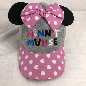 Disney Minnie Mouse Hat Cap Strap Back Polka Dot Bow Ears Youth OSFM Girls - Picture 1 of 10