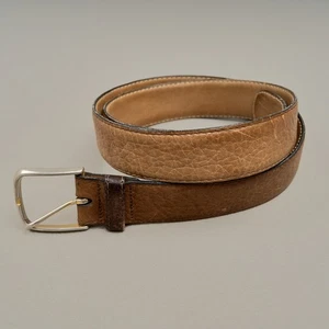 Cinturón de cuero con guante marrón vintage para hombre talla 32 hebilla plateada 1,25" roto se adapta a 31 - Imagen 1 de 15