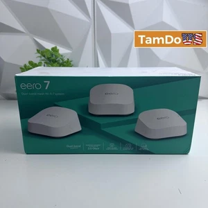 Amazon eero 7 Dual-Band Mesh Wi-Fi 7 System (3-Pack), Up to 2.5Gbps, 6,000 sq.ft - Picture 1 of 7