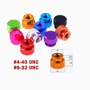Dado pollice zigrinato alluminio anodizzato manopola impugnatura cieca/alta tipo #4-40 6#-32 UNC - Foto 1 di 5