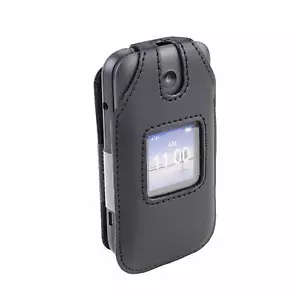 Fitted Leather Case for Alcatel Smartflip 4052R Flip Phone Beltron Warranty - Picture 1 of 9