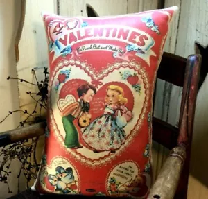 DE COLECCIÓN 1940 ESTILO VALENTINE PAQUETE DE TARJETA CORAZÓN CAJA PUBLICIDAD ALMOHADA WHITMAN - Imagen 1 de 3