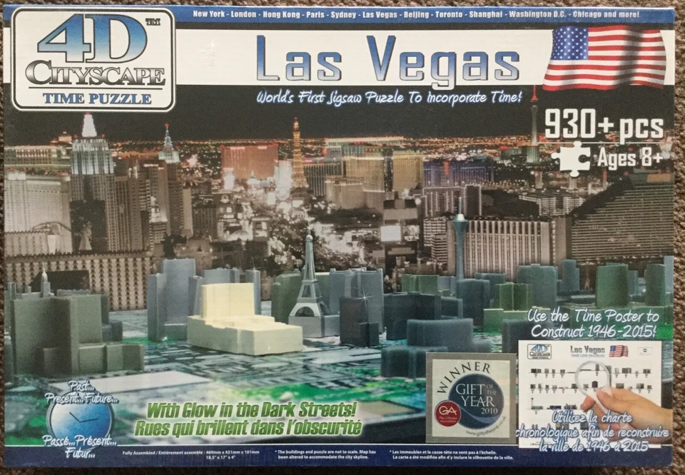 4d Cityscape Las Vegas Time Puzzle Glow in The Dark Streets 930 Pcs.