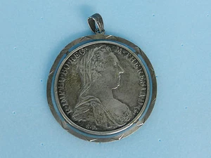 Burg Co Tyr 1780-X ~ S.F ~ Archid Avst Dux ~ Maria Theresia Silbermünzanhänger ÖSTERREICH - Bild 1 von 6