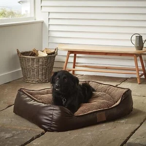 Bunty Hundebett Katzenbetten, toskanisches Kunstleder Welpen Schlafsofa maschinenwaschbar - Bild 1 von 19