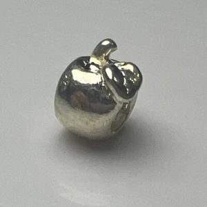 925 Sterling Silver Retro Slide Charm Bead Apple Fruit Teacher - Picture 1 of 8