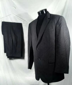 Jos. A. Bank Anzug 2 Teiler Grau Gestreift Wolle Sport Mantel Hose Herren Größe 42 R - Bild 1 von 11