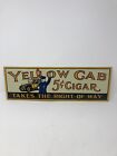 Very Nice Yellow Cab Cigars Advertising Thermometer "Take The Right Of Way