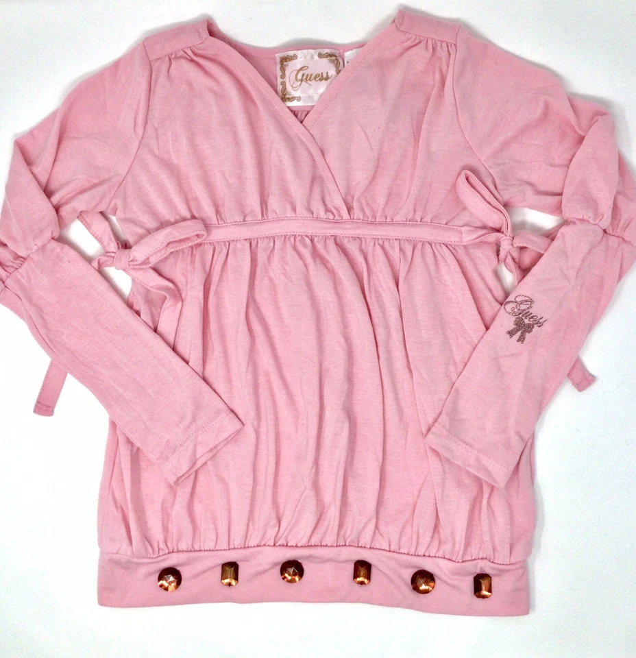Camisa Guess Jeans Auténtica Niñas Rosa Joya Talla Grande 6X Foto 1 de 4