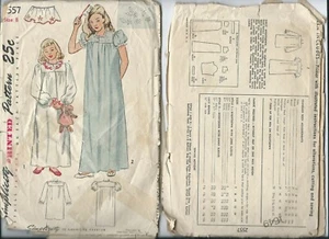 S 2557 sewing pattern 40's sweet NIGHTGOWN in 2 lengths Embr Transfer sew size 8 - Picture 1 of 1