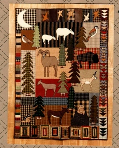 Vacation Wall Quilt Pattern Primitive Folk Art Rustic Northwoods Wildlife - Picture 1 of 3