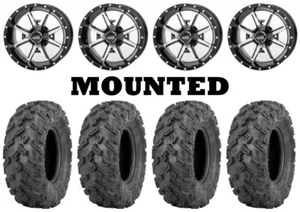 Kit 4 Quadboss QBT447 Tires 27x9-12/27x11-12 on Frontline 556 Machined FXT - Picture 1 of 5