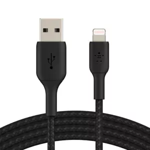 Belkin Braided 2M USB-A to MFi-Certified Lightning Data Cable for Apple iPhone - Picture 1 of 5