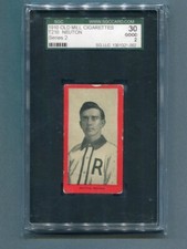 1910 OLD MILL CIGARETTES EUGENE NUETON, ROANOKE SERIES 2 BASEBALL CARD SGC 30