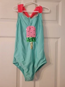 Girls one piece bathing suit Cat & Jack size medium plus Blue Wartermelon - Picture 1 of 6