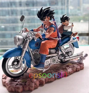 Anime Collect Goku &Gohan on Motorcycle Figure Model Recoat Painted Statue New - Picture 1 of 18