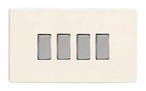 Interruptor de luz balancín sin tornillos cebado 4 velocidades 10A 1 o 2 vías Varilight XDY9S.PD - Imagen 1 de 1