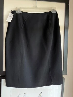 Falda negra Chado Ralph Rucci nueva con etiquetas 100% lana talla 6 forrada negra cremallera lateral Foto 1 de 4