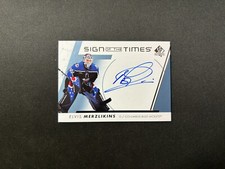 2022-23 UD Sp Authentic Elvis Merzlikins Sign of the times auto on card BJJY