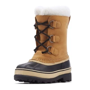 Sorel Youth Caribou Waterproof Youth Unisex Boots Big Kid (8-12 Years) Buff - Picture 1 of 6