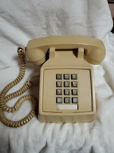 ITT Cortelco Made in USA RETRO Beige Corded Push Button Desk Top Telephone Phone - Picture 1 of 7