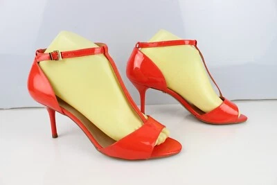Zapatos De Tacón De Cuero Lustrado Naranja Minelli T 39 En Muy Buen Estado - Imagen 1 de 4