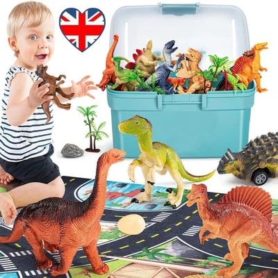 Large case of Dinosaurs Plastic Animals 26 pce Set T Rex Stegosaurus New Toys - Image 1 of 4
