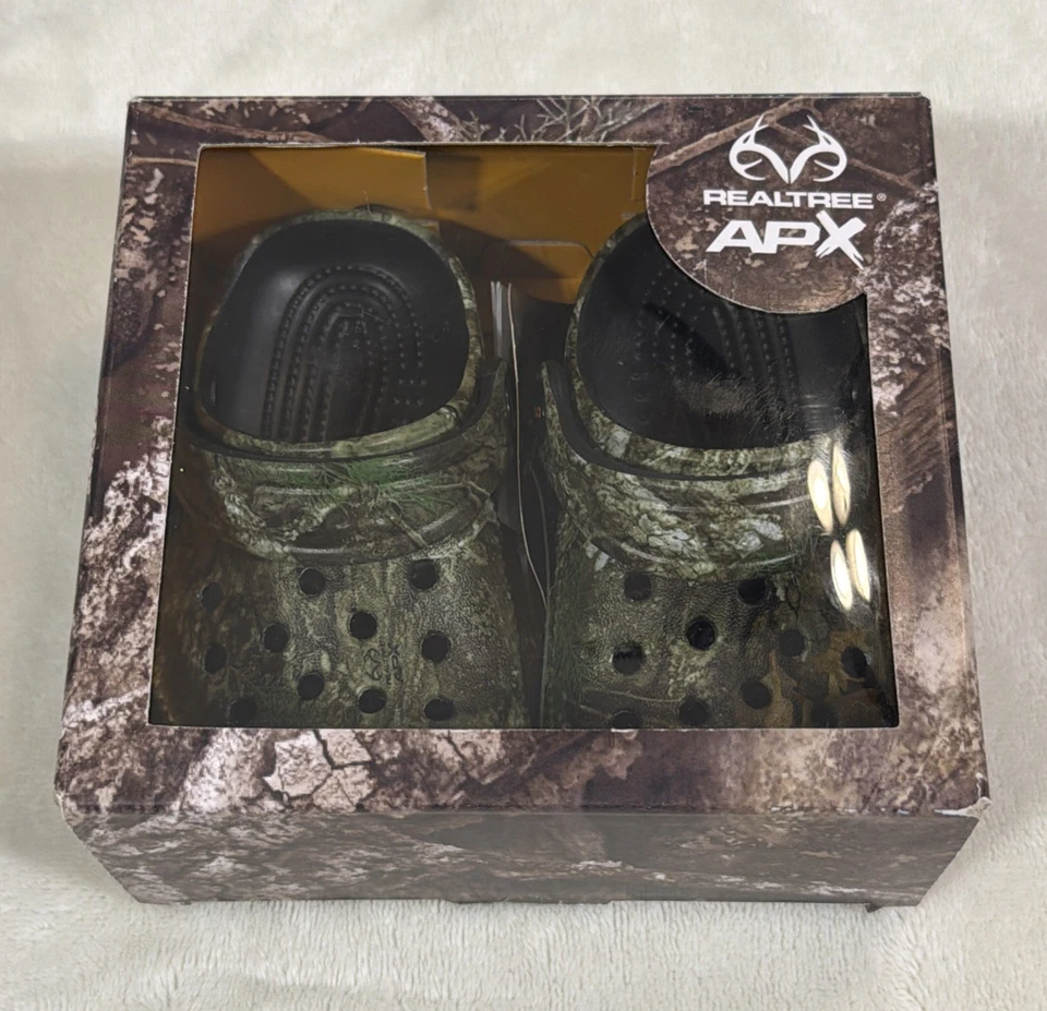 Crocs APX Realtree Littles Toddler Size C2-C3 Camo Slip-On Shoes