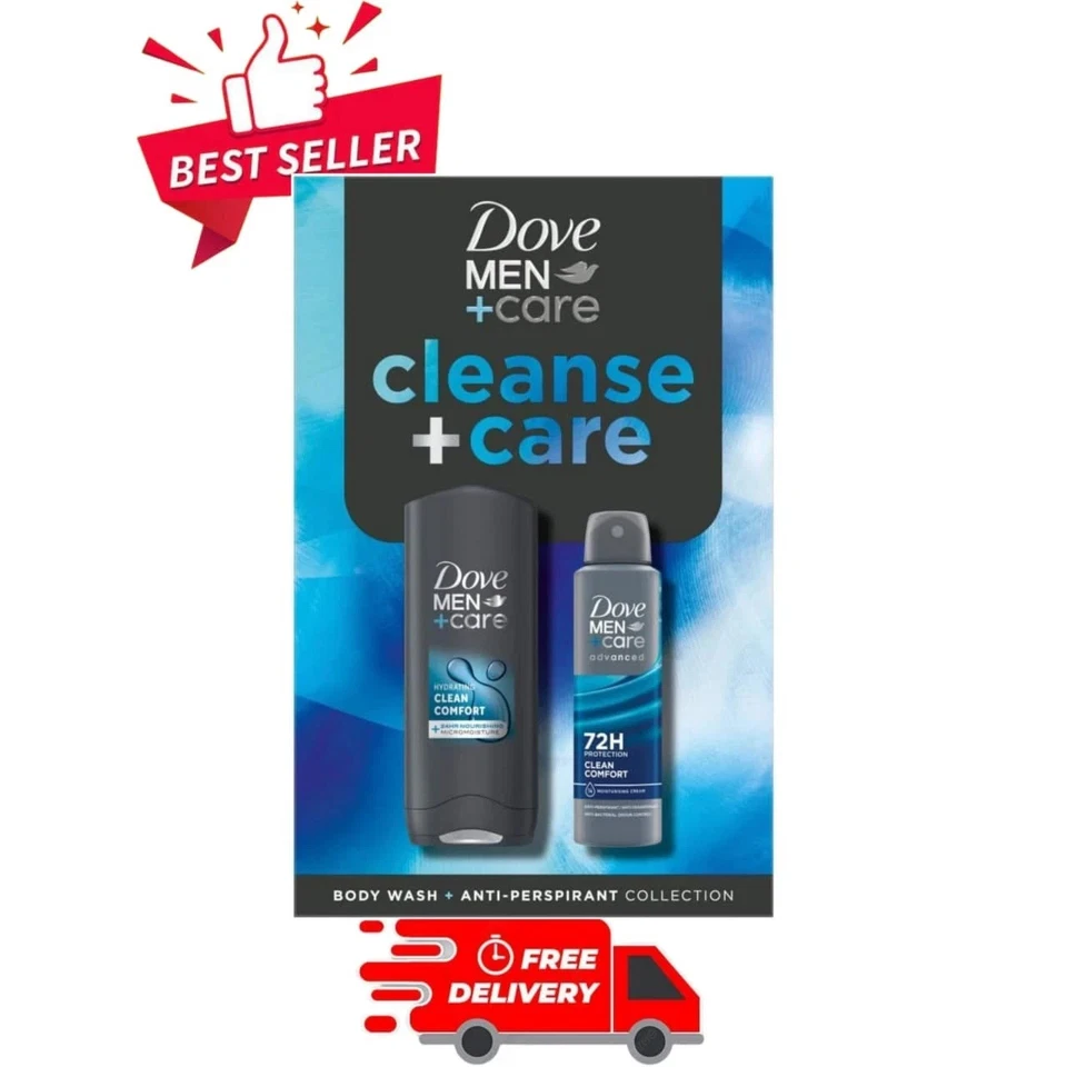 BRANDED Dove Men+Care Cleanse+Care Duo Gift Set with a body wash and an anti-perspirant