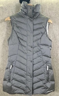 Chaleco acolchado relleno forrado Sherpa plateado EDDIE BAUER para mujer talla pequeña Foto 1 de 4