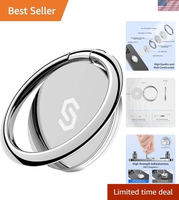 Empuñadura de teléfono de metal pulido con rotación de 360° y compatibilidad magnética con montaje en coche Foto 1 de 4