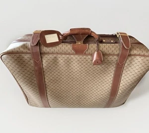 Vintage 1970s Gucci GG Logo Leather Luggage Suitcase Monogram w Key 27” EUC - Picture 1 of 17