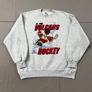 Vintage Russell Athletic St.Paul Vulcans Hockey grau Rundhalsausschnitt Gr. L - Bild 1 von 12