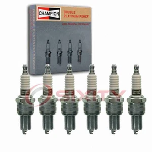 6 pc Champion Double Platinum Spark Plugs for 1964-1971 Jaguar XKE 4.2L L6 wl - Picture 1 of 5