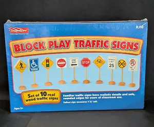 Lakeshore Leaning Block Play Traffic Signs Set of 10 Real Wood RJ10 - Picture 1 of 2